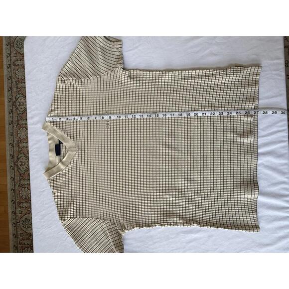 Vintage Guess Jeans Men's Short Sleeve Beige Grid Pattern Shirt Large - Picture 6 of 7